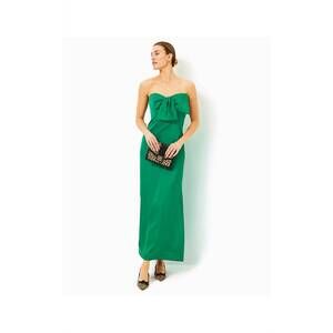 NEW LILLY PULITZER carlynn satin maxi bow dress in fiddle leaf green